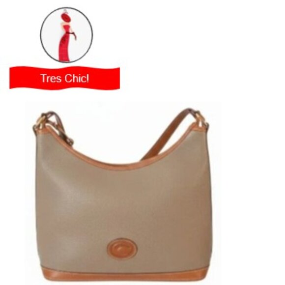 Dooney & Bourke Hobo Shoulder Bag Vintage Light/Med Taupe Pebbled Leather EUC - Picture 15 of 15